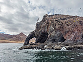 Natural arch in Puerto Refugio on the northern end of Angel de la Guarda Island, Baja California, Sea of Cortez, Mexico, North America