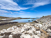 Die innere Lagune auf Isla Rasa, ein wichtiger Nistplatz für Seeschwalben und Möwen, Baja California, Sea of Cortez, Mexiko, Nordamerika