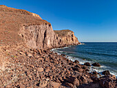 The coastline of Isla Espiritu Santo, Baja California Sur, Sea of Cortez, Mexico, North America