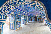 Chhavi Niwas, The Blue Room at The City Palace, City Palace, Jaipur, Rajasthan, India, South Asia, Asia