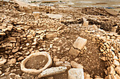 Neolithic archaeological site of Karahan Tepe, circular stone structure with T Shape pillars, Sanliurfa, Turkey, Asia Minor, Asia