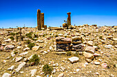 The columns of a ruined structure at the Pre-Aksumite settlement of Qohaito (Koloe), Eritrea, Africa