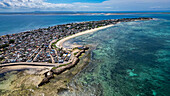 Aerial of the Island of Mozambique, UNESCO World Heritage Site, Mozambique, Africa