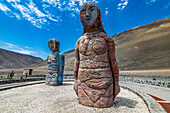 Monument, Chinchorro Mummies, UNESCO World Heritage Site, Camarones Valley, northern Atacama desert, Chile, South America