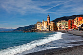 Camogli, ein Fischerdorf und Ferienort an der Westseite der Halbinsel Portofino, Camogli, Ligurien, Italien, Europa