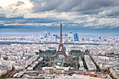 Pariser Überblick mit Eiffelturm, Paris, Frankreich, Europa