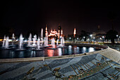 Sultanahmet camii (Blaue Moschee) bei Nacht beleuchtet, UNESCO-Weltkulturerbe, Istanbul, Türkei, Europa