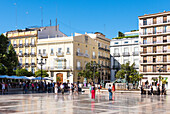 Plaza de la Virgen (Platz der Jungfrau) in der Altstadt von Valencia, Spanien, Europa