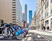 Leihfahrräder des Citi-Bike-Systems, das 33000 Leihfahrräder an 1900 Stationen zur Verfügung stellt, New York City, Vereinigte Staaten von Amerika, Nordamerika