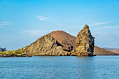 Pinnacle Rock on Bartolome Island in the Galapagos Islands, UNESCO World Heritage Site, Ecuador, South America