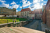 Exterior of Convent of St. Agnes on sunny day, Prague, Bohemia, Czech Republic (Czechia), Europe