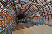 Interior of airship at DOX art hub, Holesovice, Prague, Bohemia, Czech Republic (Czechia), Europe