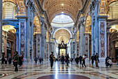 Architectural detail of the central nave of Saint Peter's Basilica in Vatican City, the papal enclave in Rome, UNESCO World Heritage Site, Rome, Lazio, Italy, Europe