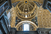 Detail der Kuppel der Klementinerkapelle im Petersdom in der Vatikanstadt, der päpstlichen Enklave in Rom, UNESCO-Weltkulturerbe, Rom, Latium, Italien, Europa