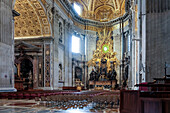 Detail des Altars des Stuhls des Heiligen Petrus im Petersdom in der Vatikanstadt, UNESCO-Welterbe, päpstliche Enklave in Rom, Latium, Italien, Europa