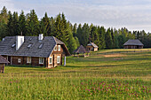 Log house, Miskiniskes rural accommodations, Aukstaitija National Park, Lithuania, Europe