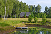 Small lake on the homestead, Miskiniskes rural accommodations, Aukstaitija National Park, Lithuania, Europe