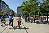 Cycle lane, Hamburg, Germany, Europe