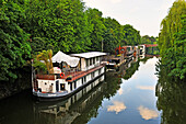 Hausboote auf dem Eilbekkanal, Hamburg, Deutschland, Europa