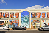 History of Immigration, restored Mural by Simon Huelsbeck, Callowhill and 2nd streets, Philadelphia, Commonwealth of Pennsylvania, United States of America, North America