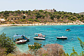 Ali Pasha Tepelena Fortress overlooking the small port at Porto Palermo, Ionian Coast, Albania, Europe