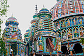 The colourful 14th century Dewri Mandir Temple dedicated to Durga, the Hindu Mother Goddess, Ranchi, Jharkhand, India, Asia