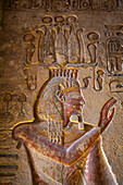 Relief des Pharaos, Grabmal des Ramses III, KV11, Tal der Könige, Antikes Theben, UNESCO-Welterbe, Luxor, Ägypten, Nordafrika, Afrika