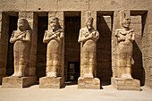 Statues of Rameses III as Osiris, Temple of Rameses III, Karnak Temple Complex, UNESCO World Heritage Site, Luxor, Egypt, North Africa, Africa