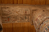 Lintel with Hieroglyphics, The Great Papyrus Columns, Hypostyle, Karnak Temple Complex, UNESCO World Heritage Site, Luxor, Egypt, North Africa, Africa