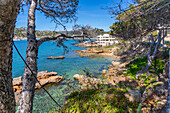 View of rocky shoreline and the sea at Port d'Andratx, Majorca, Balearic Islands, Spain, Mediterranean, Europe