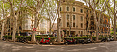 View of cafes on Paseo del Borne, Palma de Mallorca, Majorca, Balearic Islands, Spain, Mediterranean, Europe