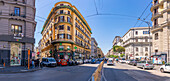 View of traffic and architecture on Corso Umberto I, Naples, Campania, Italy, Europe