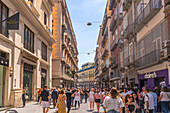 View of architecture and shops on Via Toledo, Naples, Campania, Italy, Europe