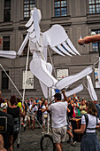 Parade of puppets from Marián Square to Old Town Square during the Prague Street Theatre Festival Behind the Door, Prague, Czech Republic