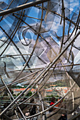 Rooftop bar with a view at The Dancing House, or Ginger and Fred (Tancící dum), is the nickname given to the Nationale-Nederlanden building on the Rašínovo nábreží in Prague, Czech Republic.