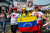 Closing of the electoral campaign in Venezuela. Supporters of President Nicolas Maduro walk through the city of Caracas on the last day of campaigning. Presidential elections will be held on Sunday 28 July.