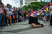 Pride-Parade in Caracas, Venezuela, in Anwesenheit von Diplomaten und dem Vertreter der Europäischen Union in Venezuela. Juli, 7, 2024