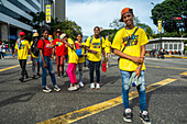 Closing of the electoral campaign in Venezuela. Supporters of President Nicolas Maduro walk through the city of Caracas on the last day of campaigning. Presidential elections will be held on Sunday 28 July.