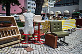 Street and flea market in Aveiro, Portugal