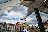 Parade of puppets from Marián Square to Old Town Square during the Prague Street Theatre Festival Behind the Door, Prague, Czech Republic