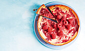 Weetabix cheesecake with raspberries