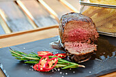 Beef fillet steak with chilli and rosemary