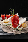 Bloody Mary with lemons and herbs