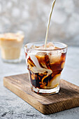 Iced coffee with cream