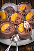 Orange and yoghurt dessert with chocolate