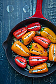 Mini peppers with feta filling