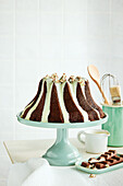 Brownie bundt cake with milk bar icing