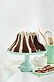 Brownie bundt cake with milk bar icing