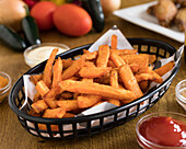 Sweet potato fries with dips