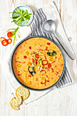 Creamy red Thai curry soup